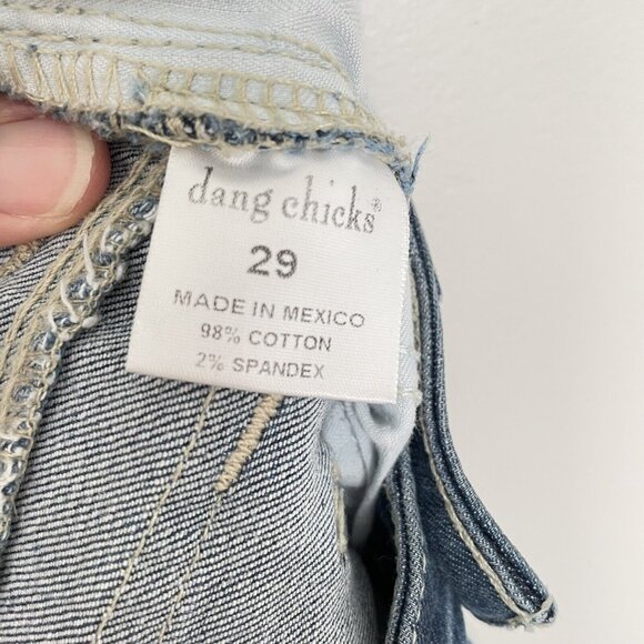 Dang Chicks Glorya Jeans Women’s 29x32 Boot Cut Stars and Stripes Pockets Blue - Picture 9 of 14